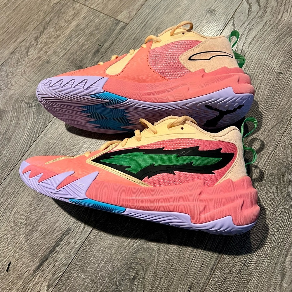 Puma All Pro Nitro Scoot Henderson Basketball Shoes Peach Fizz Green Gecko 8.5​​